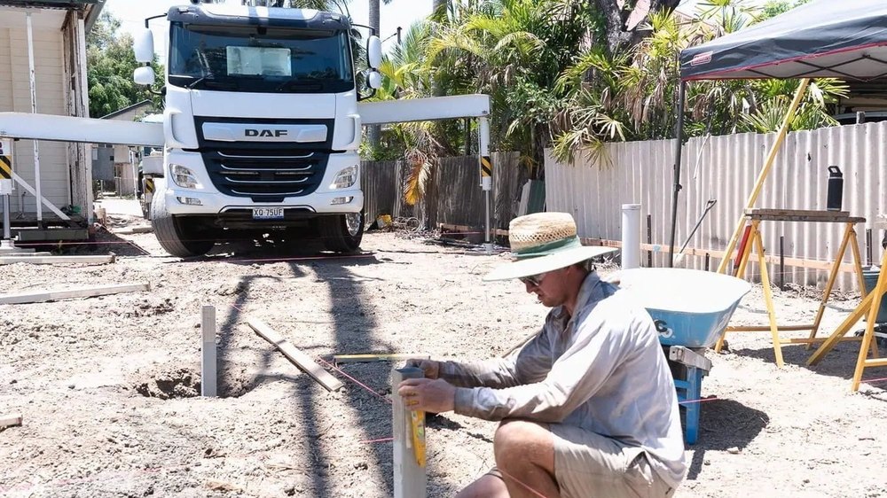 Structural steel going in on site, posts set by our own crew